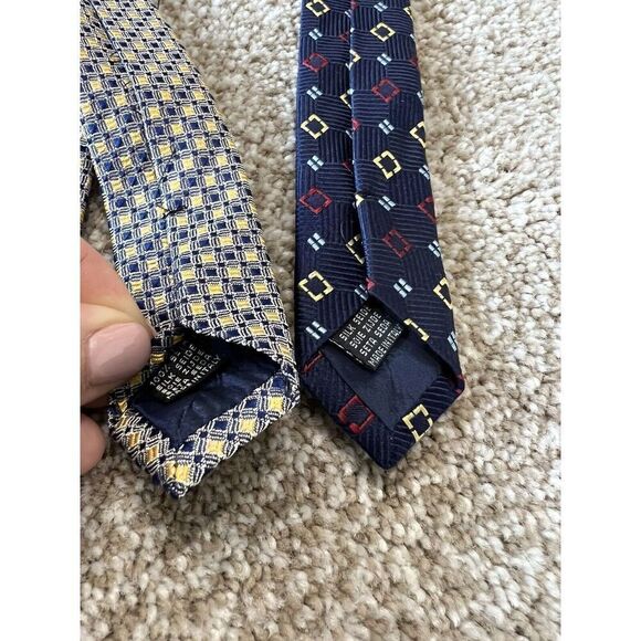 Equestrian Firenze Lot Of 2 Men's Necktie Silk Made In Italy - Picture 4 of 8